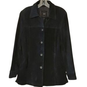 JLC Womans Genuine Leather Blazer Jacket Forest Green‎ Size Large